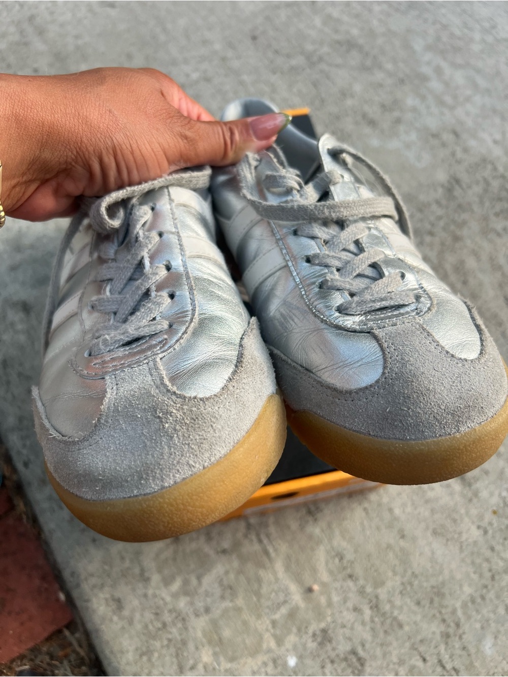 Gola Silver Gray Athletic Sneakers with Gum Soles